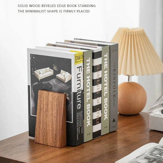 Wooden Bookends deliver a sloped, ultra-durable design, that keeps books neat and organized; upgrade your desk today, crafted from premium wood - shop now.