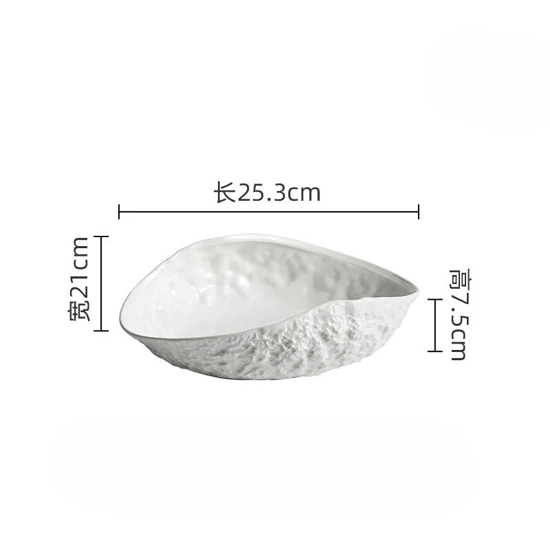 Rock Pattern Shell Ceramic Plate
