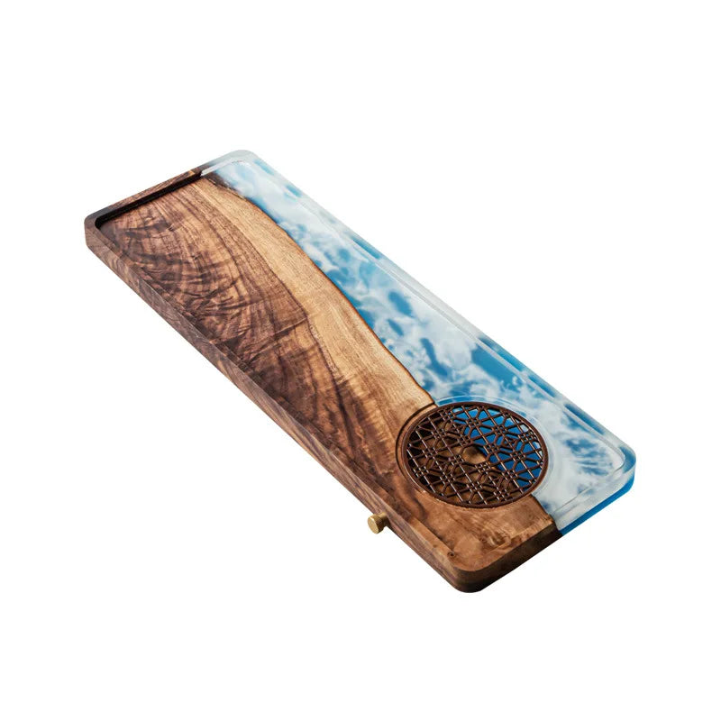 Walnut Resin Tea Tray Holder
