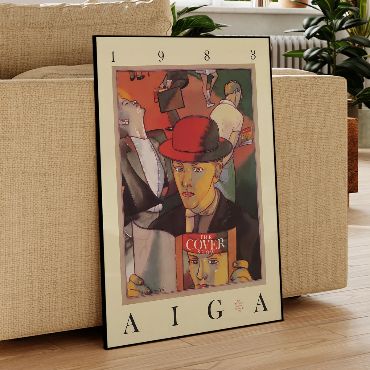 Living Plus Modern Abstract Retro AIGA 1983 Canvas Print Wall Art Picture Poster ...