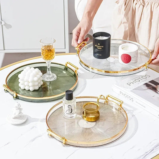 Round Acrylic Storage Tray aromatherapy organizer decor keeps essentials tidy on your coffee table, delivering chic clutter-free living-Shop now