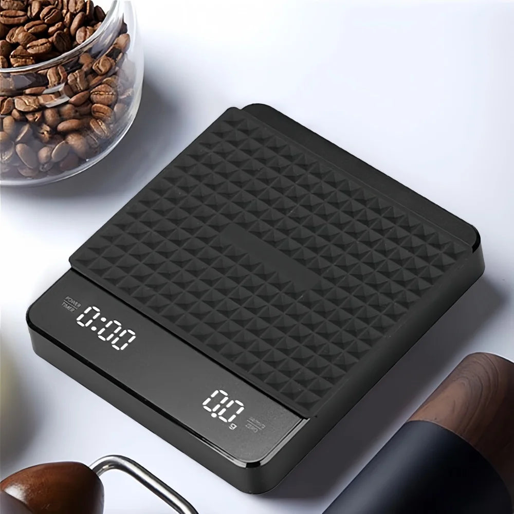 Discover the Astonishingly Accurate Coffee Scale with LED display and USB, delivering 0.1g precision for flawless coffee brewing, a waterproof design, and timing features—upgrade your setup today!