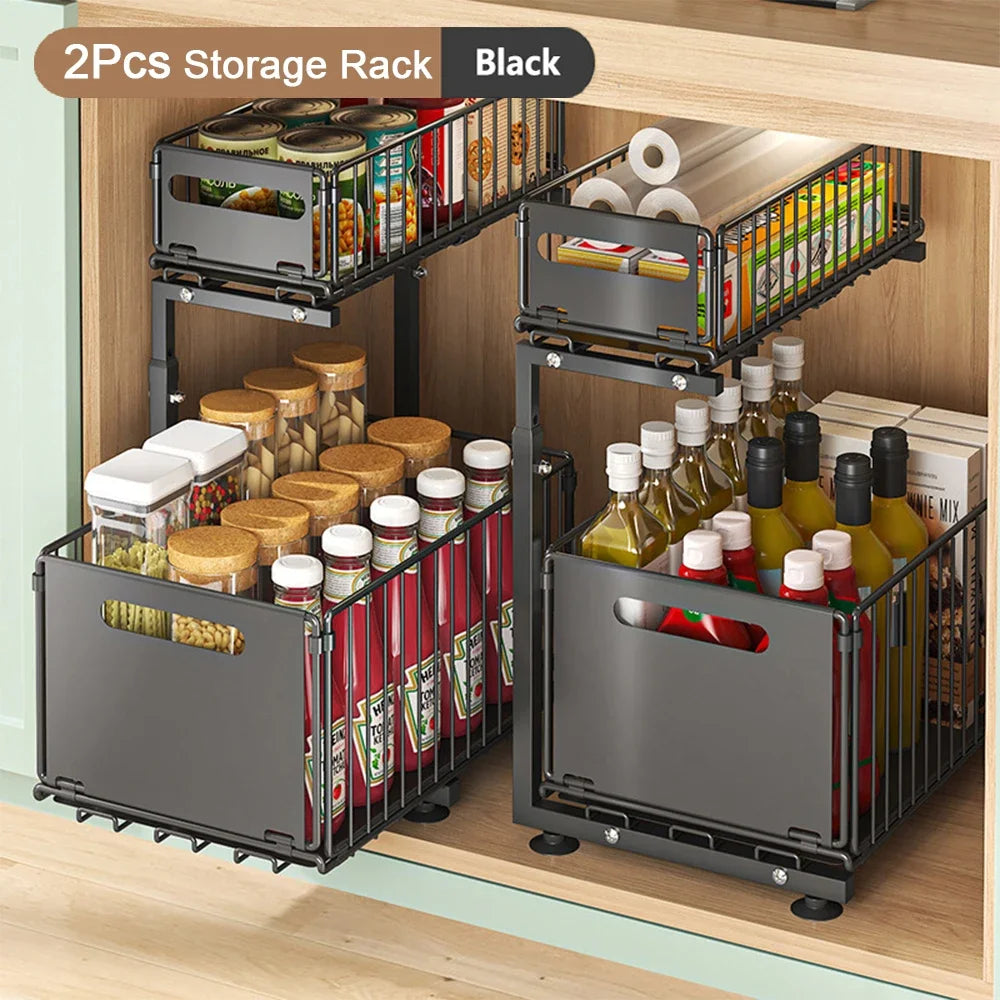 Under Sink Slide-Out Storage Rack