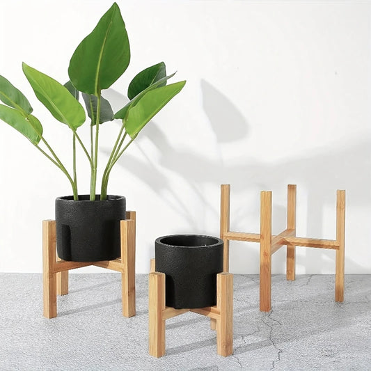 Elevate your space with our Bamboo Flower Frame Indoor Outdoor Flower Pot Stand, a stylish and sturdy solid wood decoration for any home or balcony.