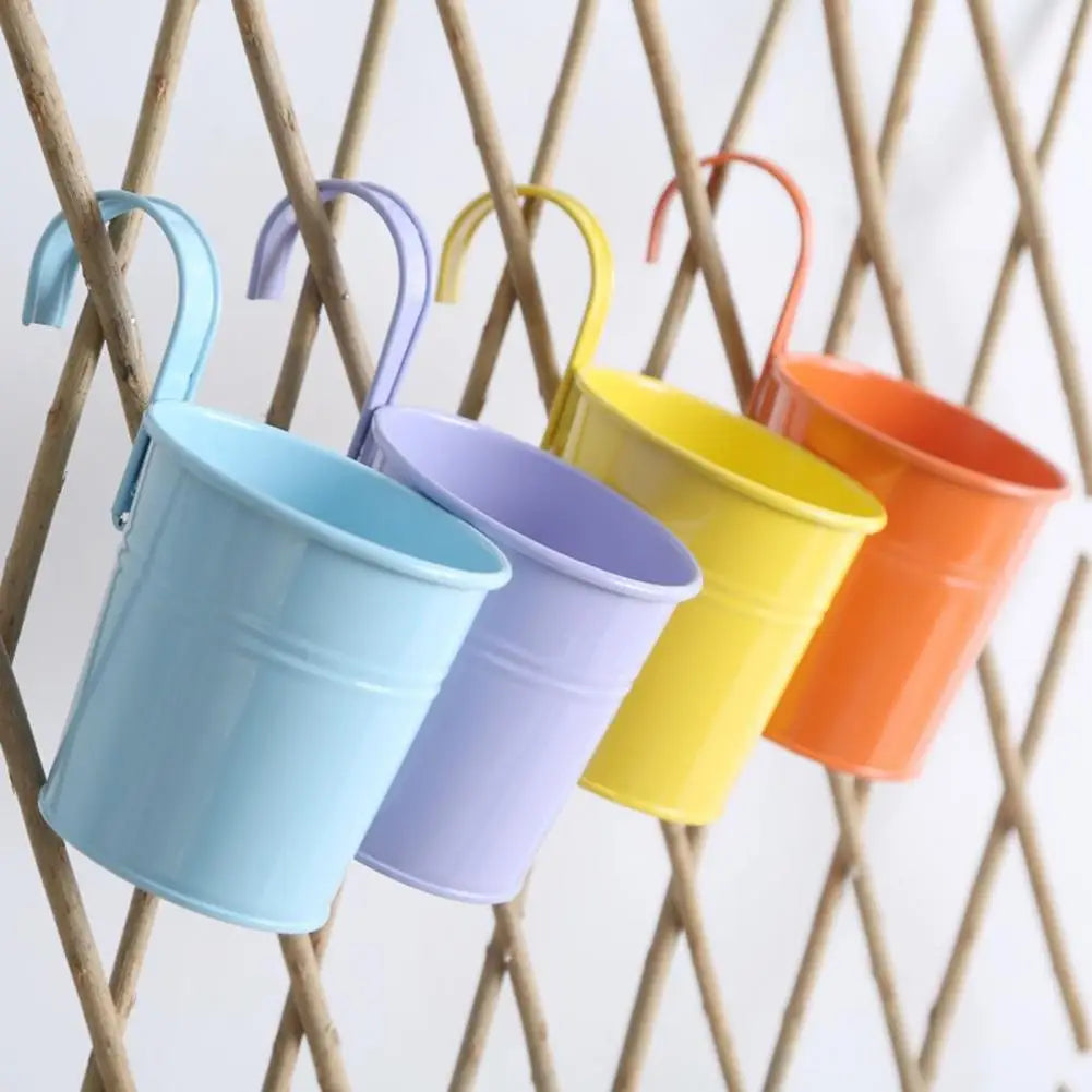 Iron Hanging Flower Pot with Detachable Hook delivers durable metal construction and space-saving versatility for balconies, windows, or gardens—order now!