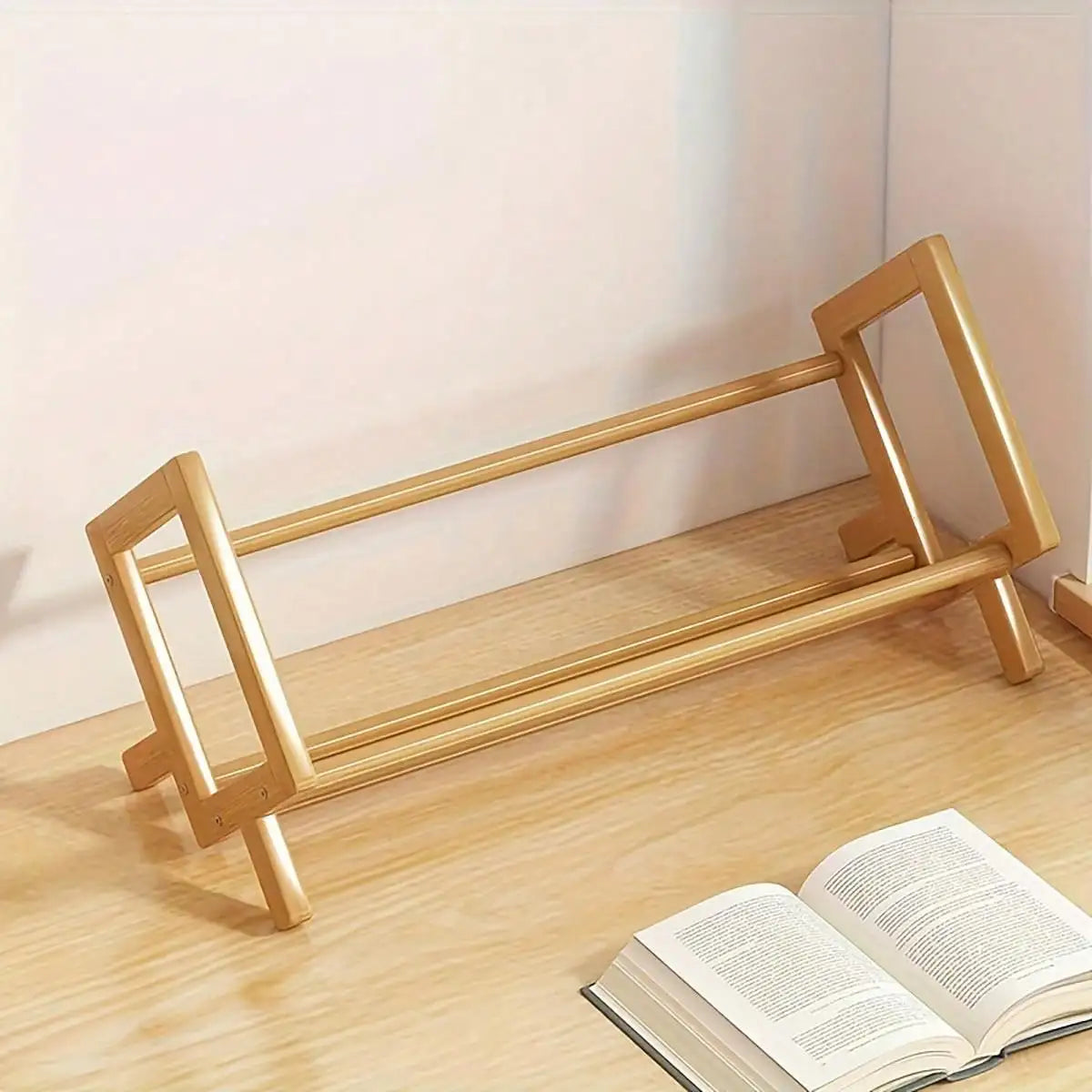 Bamboo Bookshelf Storage Organizer