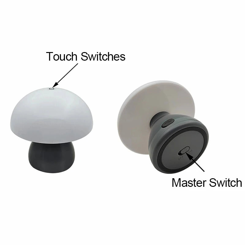 Rechargeable Mushroom LED Desk Lamp With Touch Control