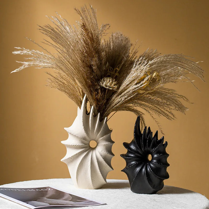 Ceramic Conch Vase for Decor