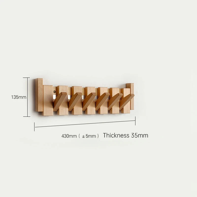Walnut Wall Mount Coat Rack