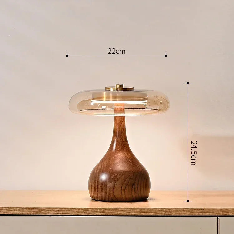 Retro Wood Crystal Floor Lamp