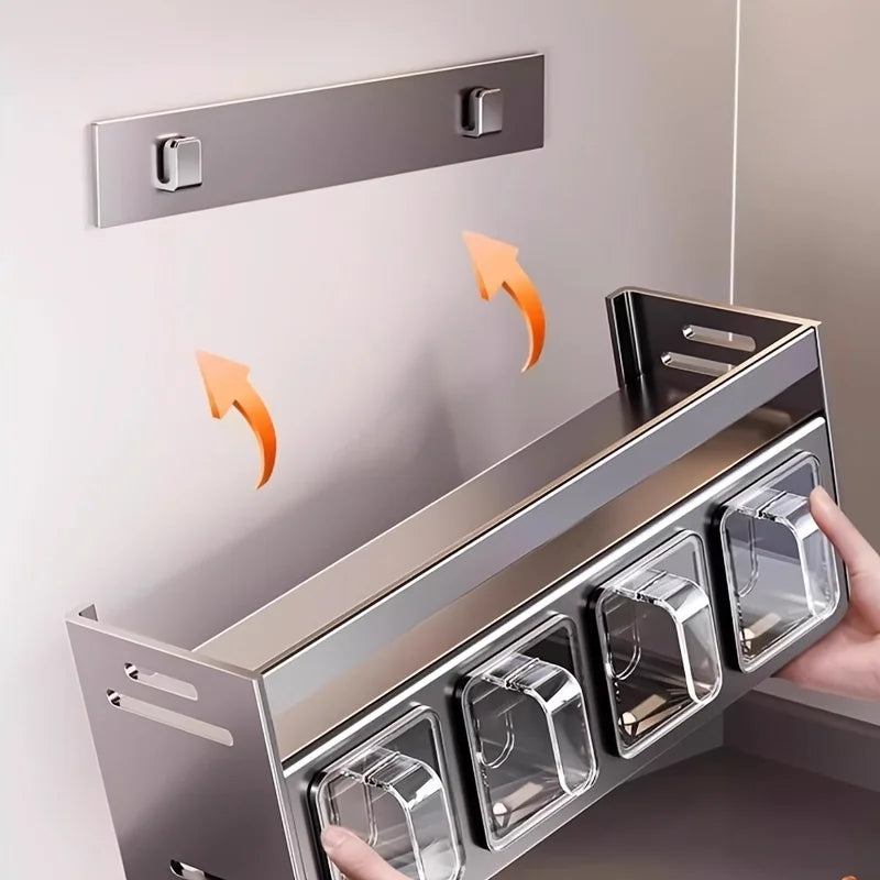 No-Drill Multifunctional Spice Rack