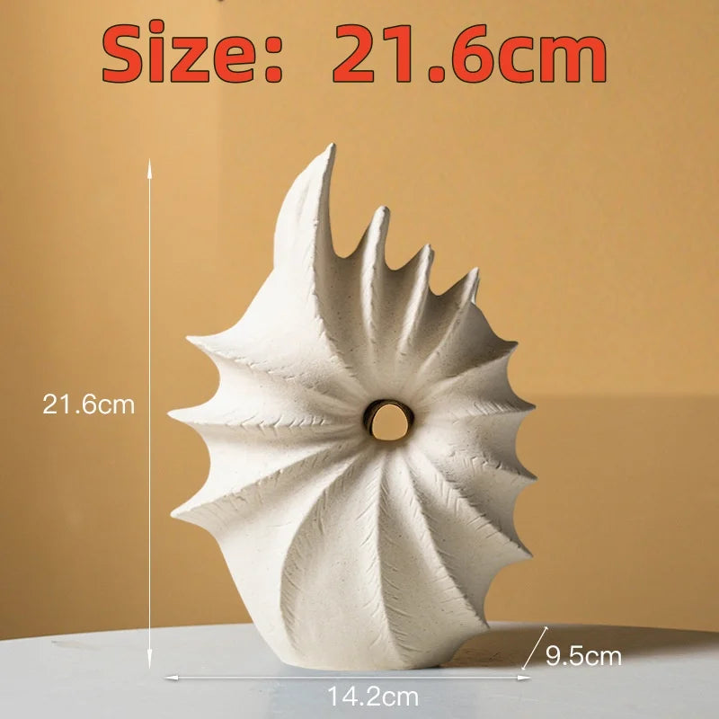 Ceramic Conch Vase for Decor
