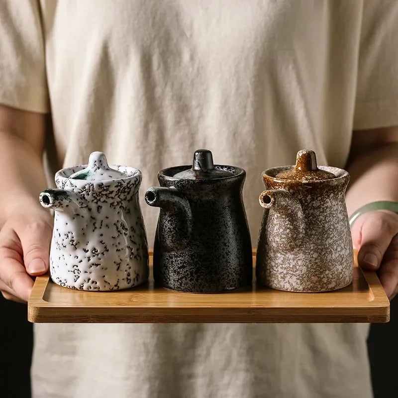 Japanese porcelain soy sauce bottle blends iconic design with durable ceramic for sushi tables, elevating dining with timeless flair for meals - shop now!!