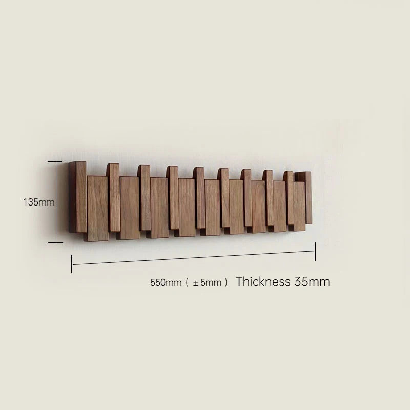 Walnut Wall Mount Coat Rack