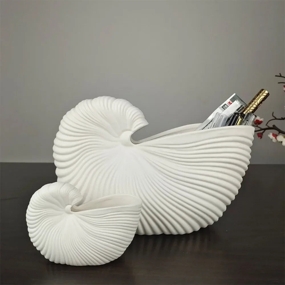 Ceramic Shell Conch Vase Decor
