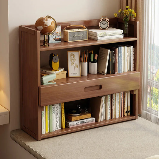 Solid Wood Desktop Bookshelf Storage offers tough, multi-layer solid-wood desk organization with easy extraction rack for dorms - shop now.