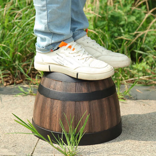 Enhance your space with our Bucket-liked Flower Pot Large Capacity Retro Planter, perfect for home and garden with a stylish walnut finish.