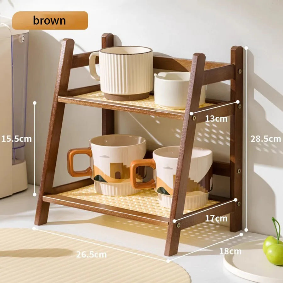 Bamboo Countertop Coffee Cup Holder