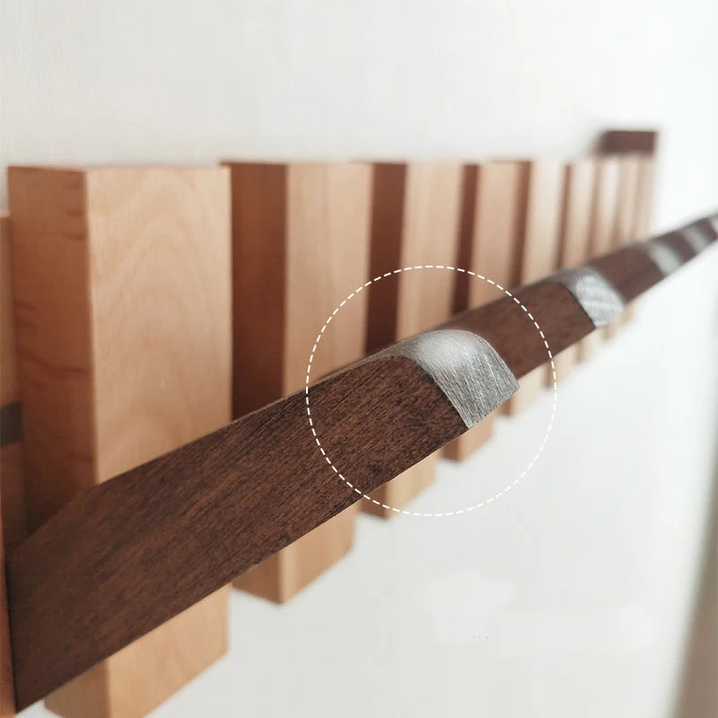 Walnut Wall Mount Coat Rack