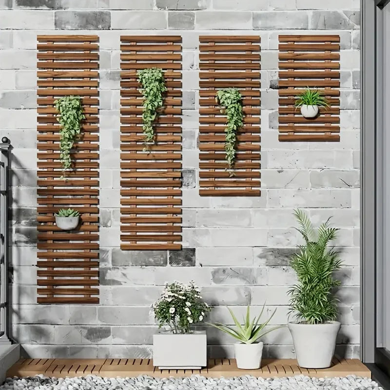 Balcony Garden Solid Wood Shelf