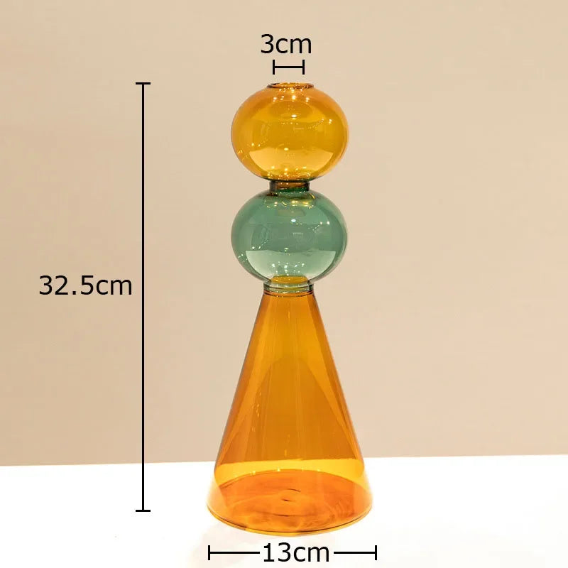 Multicolour Transparent Glass Vase
