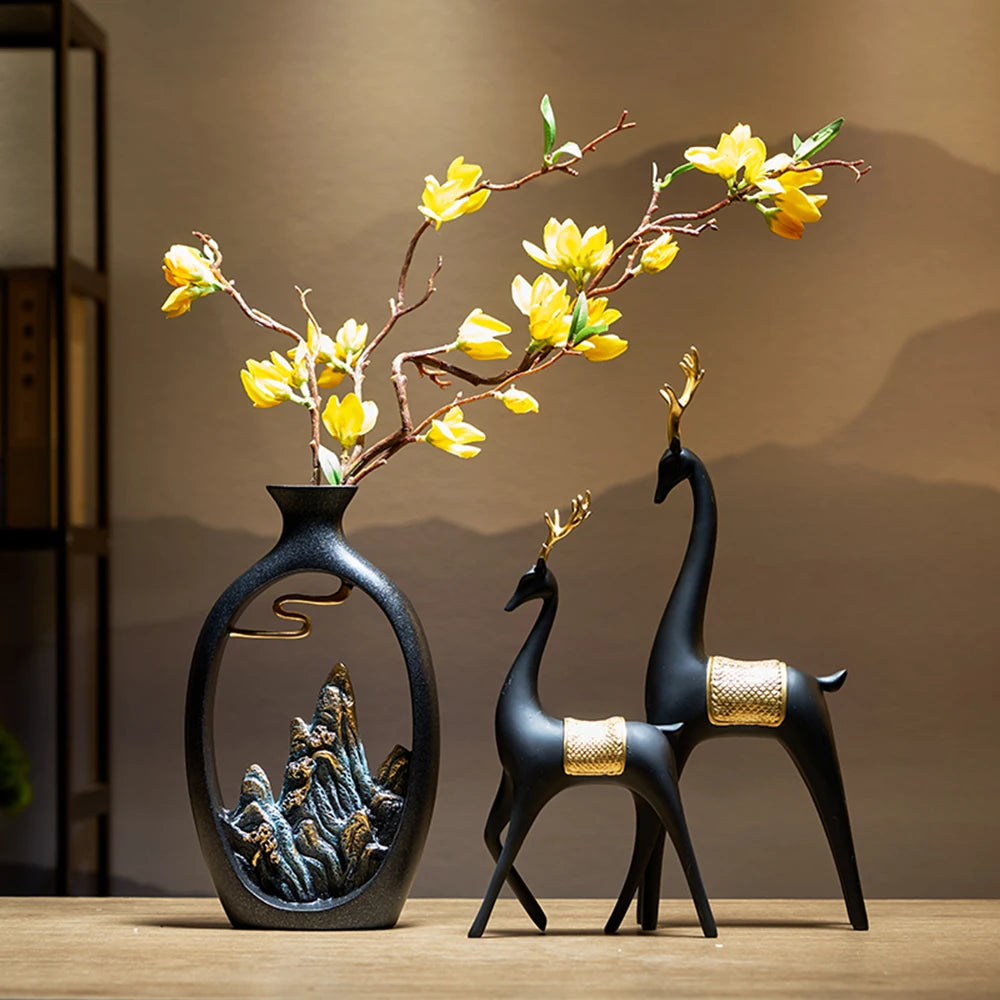 Luxury Chinese Style Resin Vase