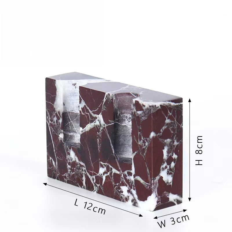 Two Hole Marble Candlestick Holder