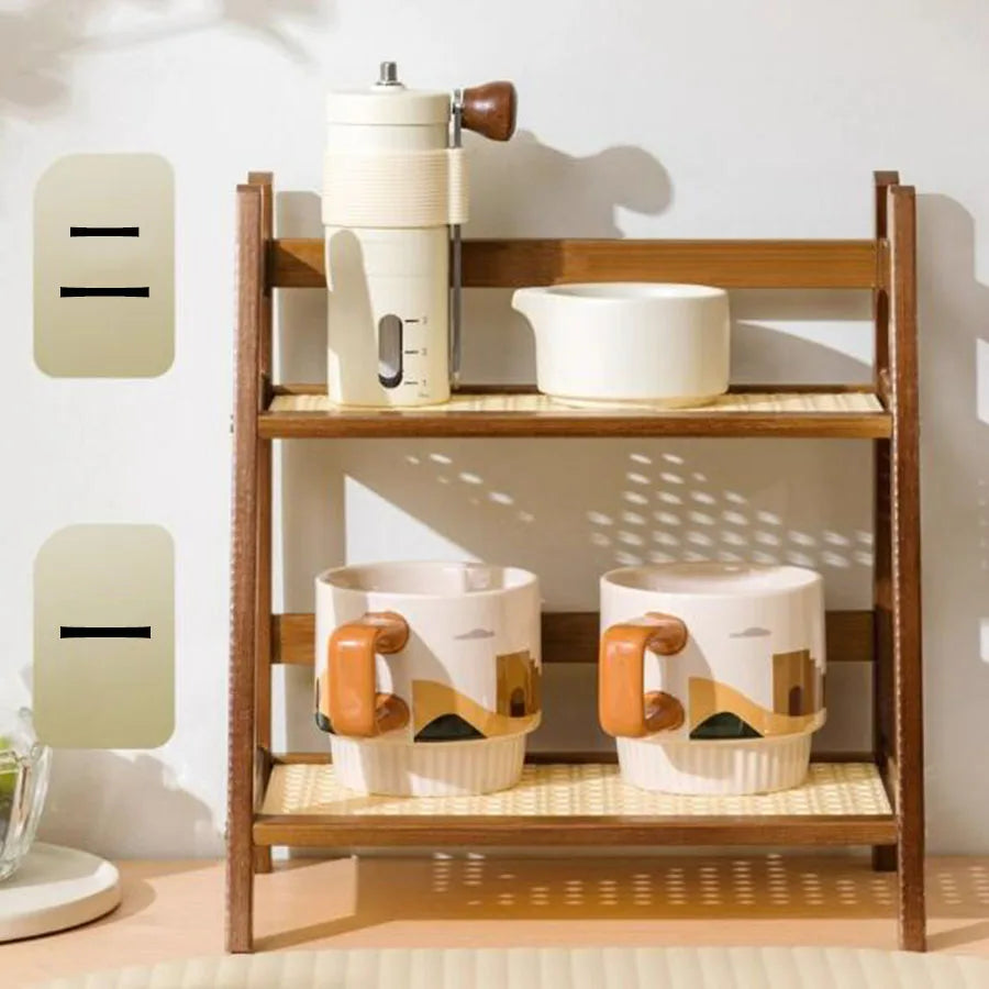 Bamboo Countertop Coffee Cup Holder