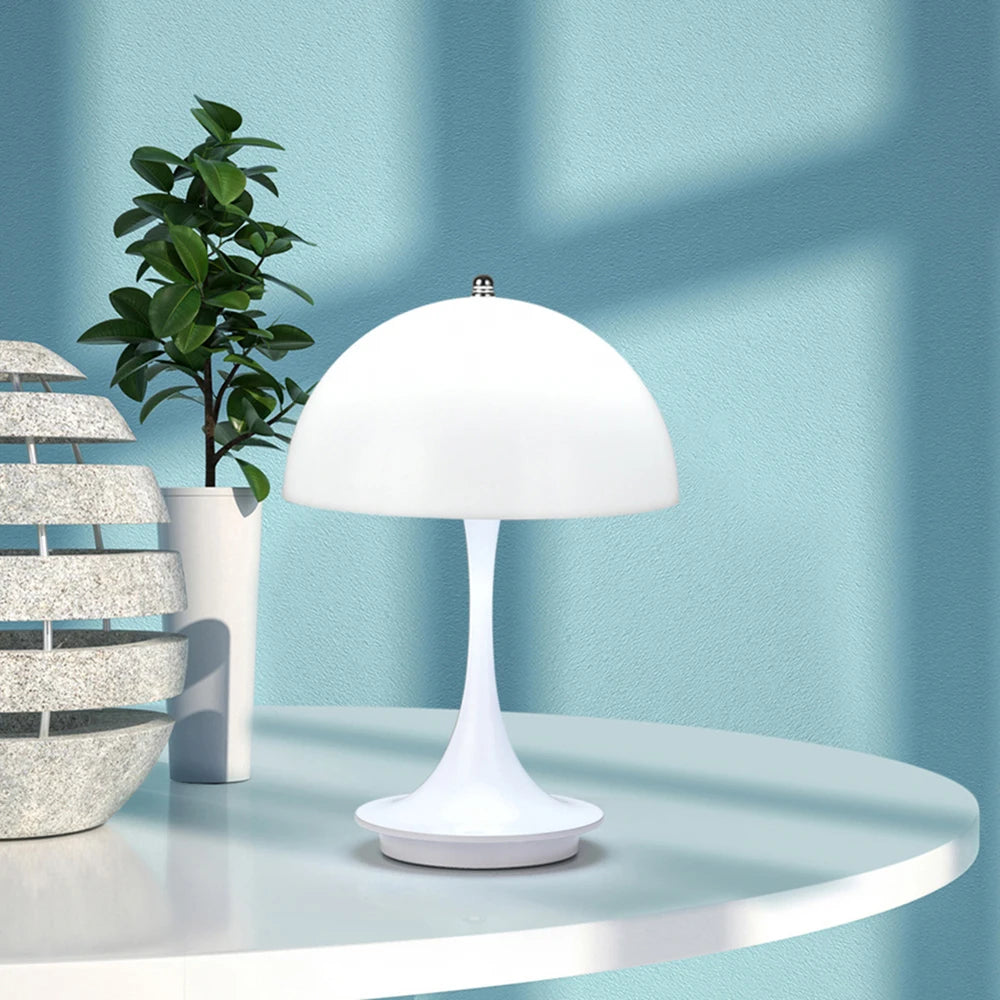 Illuminate your space with the Mushroom small table lamp USB charging flower bud table lamp, featuring touch dimming for a stylish bedroom bedside ambiance.