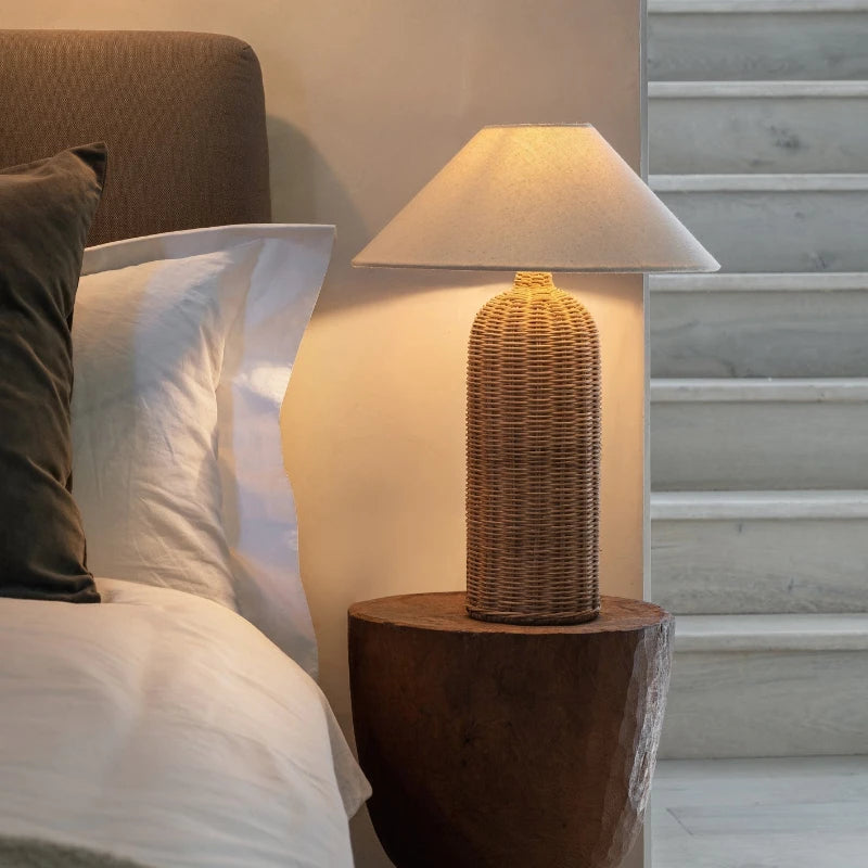 Japanese Rattan Desk Lamp