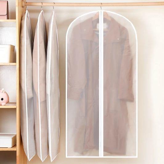 Clear Garment Bag Dustproof Storage protects clothes from dust stains and bugs while extending their life; lightweight, foldable, easy to clean Shop now