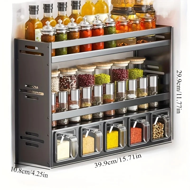 No-Drill Multifunctional Spice Rack