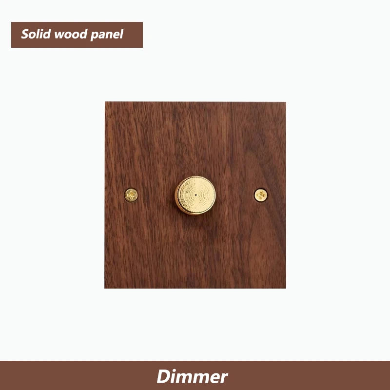 Solid Wood Brass Toggle Light Switch