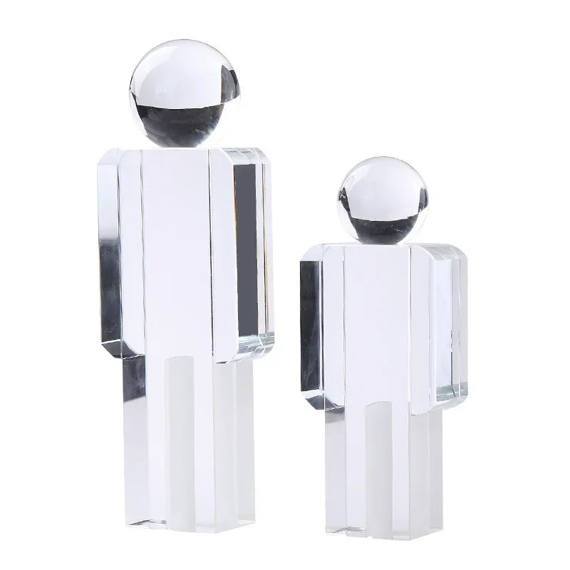 Crystal Man Glass Statue Decor