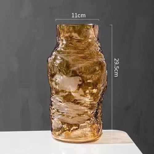 Textured Glass Hydroponic Terrarium Vase