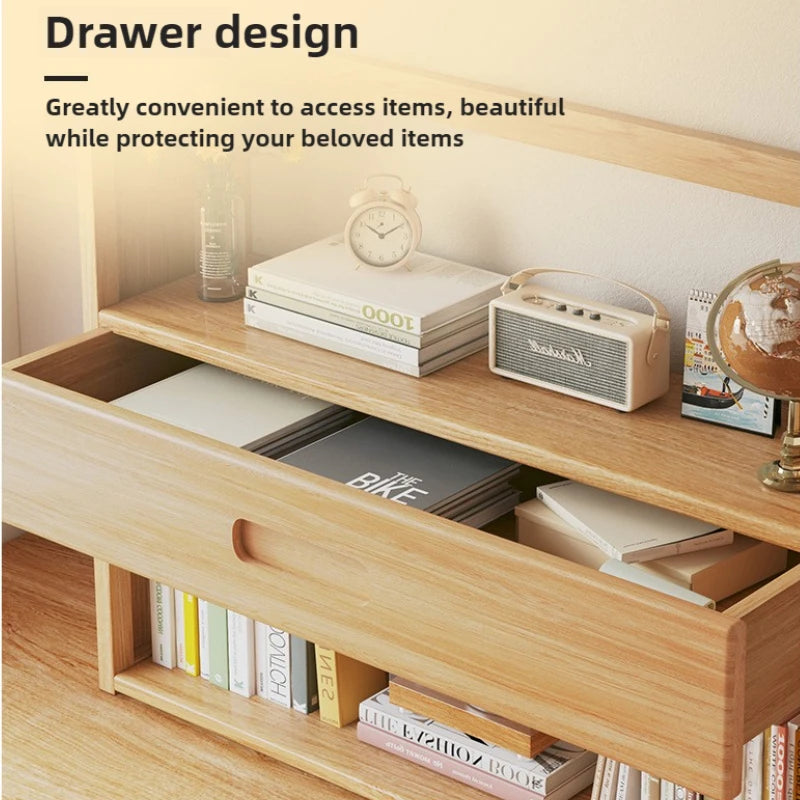 Solid Wood Desktop Bookshelf Storage