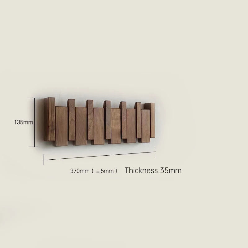 Walnut Wall Mount Coat Rack