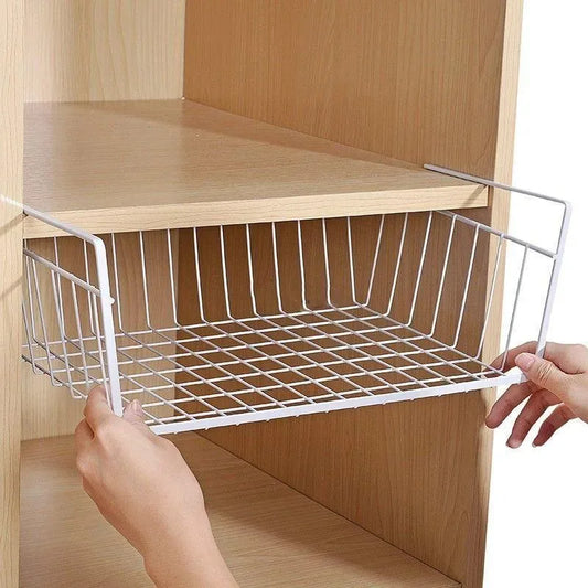 Organize your space with the Multi Functional Perforated Kitchen Bathroom Storage Hanging Basket, perfect for utensils and small items, durable and stylish.