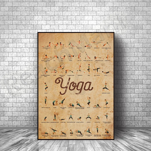 Yoga pose canvas poster for yoga lovers and meditation — UV, water- and moisture-proof wall art, perfect yoga gift or gym/fitness room decoration.