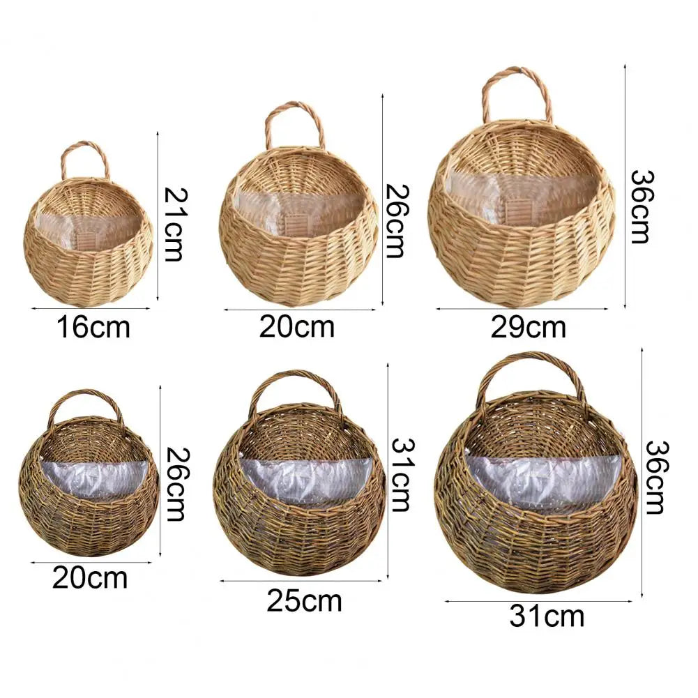 Handcrafted Rattan Hanging Flower Basket