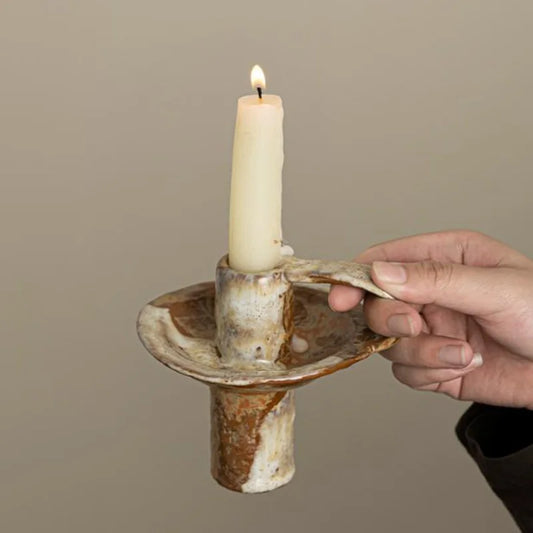 Ceramic Candle Holder delivers handcrafted elegance with a glaze-changing retro finish to elevate your home decor, experience warm ambience and shop now.!!