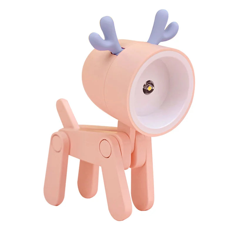 Cute Dog Night Light Folding Desk Lamp For Kids Bedroom