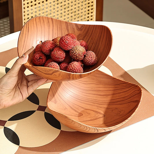 Wood Grain Fruit Plate offers stylish, reusable kitchen trays for fruit, desserts, and snacks stylishly with a durable, easy-clean design; shop now!!