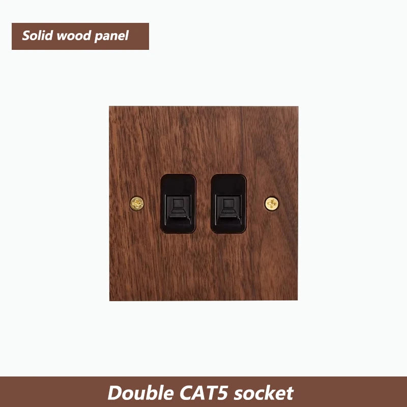 Solid Wood Brass Toggle Light Switch