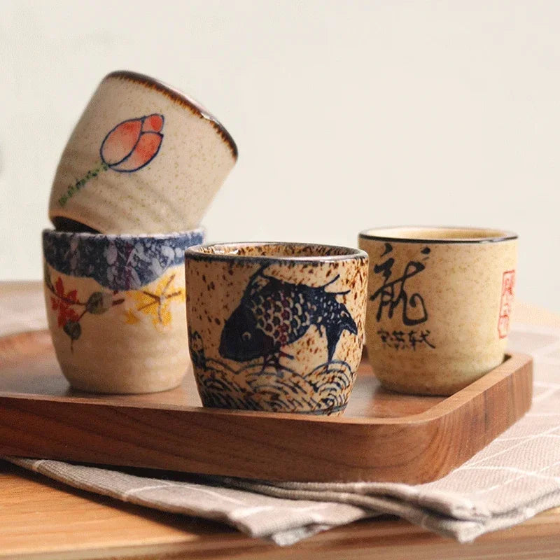 Japanese Ceramic Sake Cup Set delivers authentic 50ml antique white cups for refined sake moments daily at home, durable, compact, hand wash only, shop now