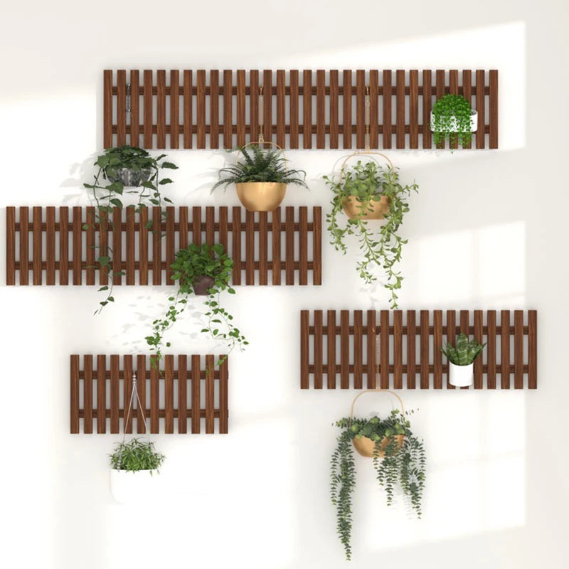 Balcony Garden Solid Wood Shelf