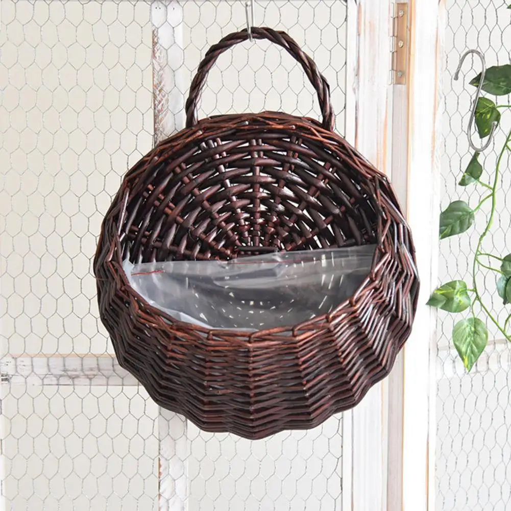Handcrafted Rattan Hanging Flower Basket