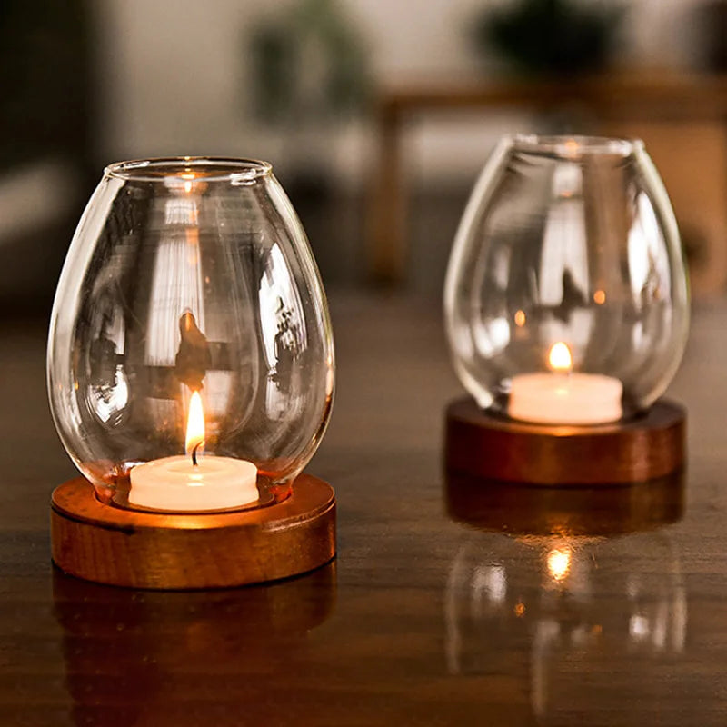 Retro Oil Lamp Glass Candle Holder