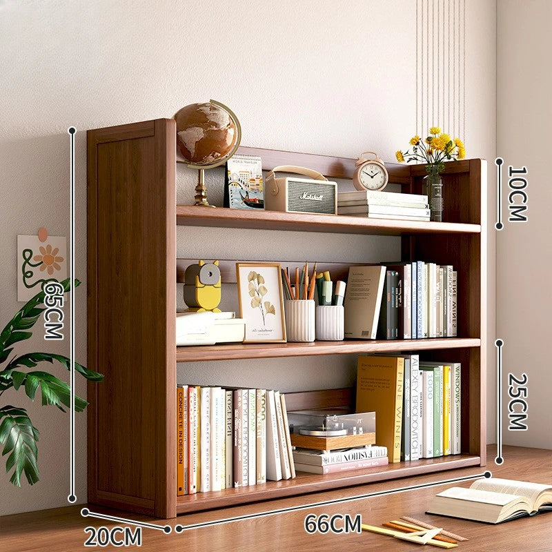 Solid Wood Desktop Bookshelf Storage