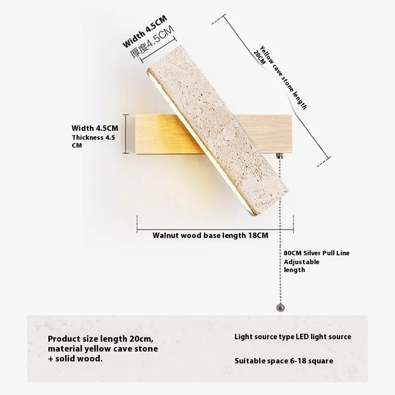 Japanese Wabi Sabi Travertine Wall Light